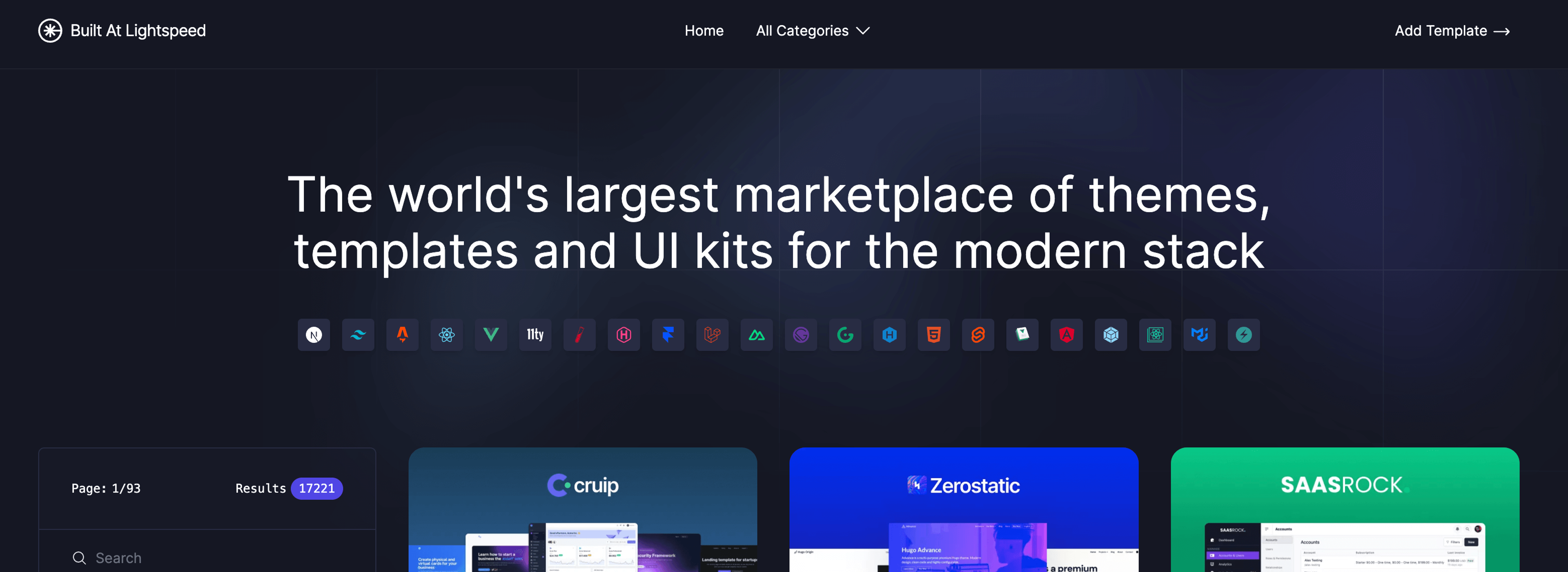 Cover Image for Template Marketplace For Modern Web Stacks Generates $500+ Per Month